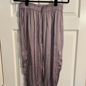 Young, Fabulous, and Broke silk cargo pants. Size L.